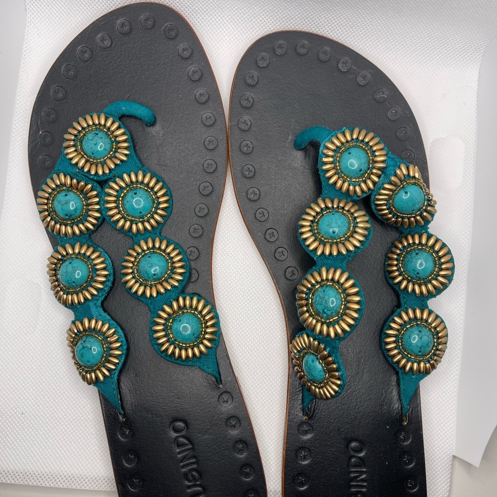Vintage, Beaded Usindo Sandals✨Size 8-8.5